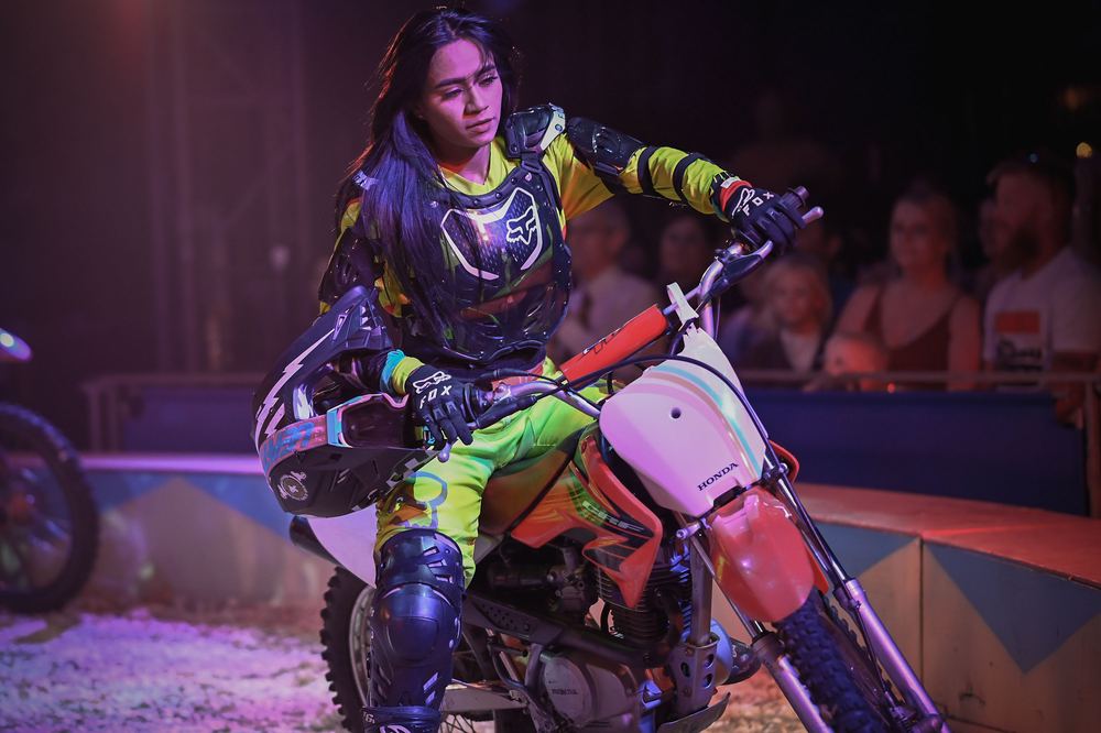 Motorcycle rider in the ring