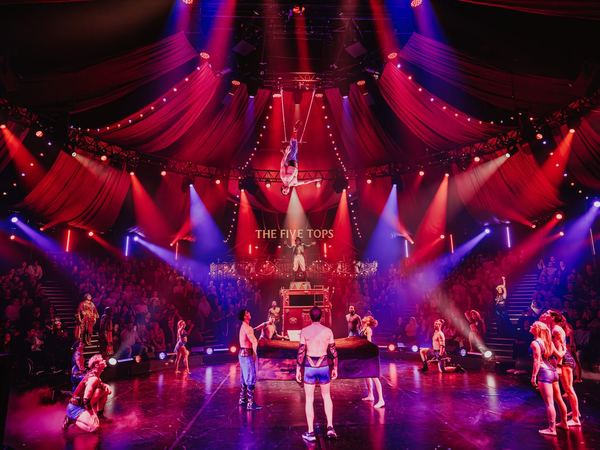 Come Alive stage under red and blue light